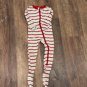 Kickee Pants Festive Red and Green Striped Footie